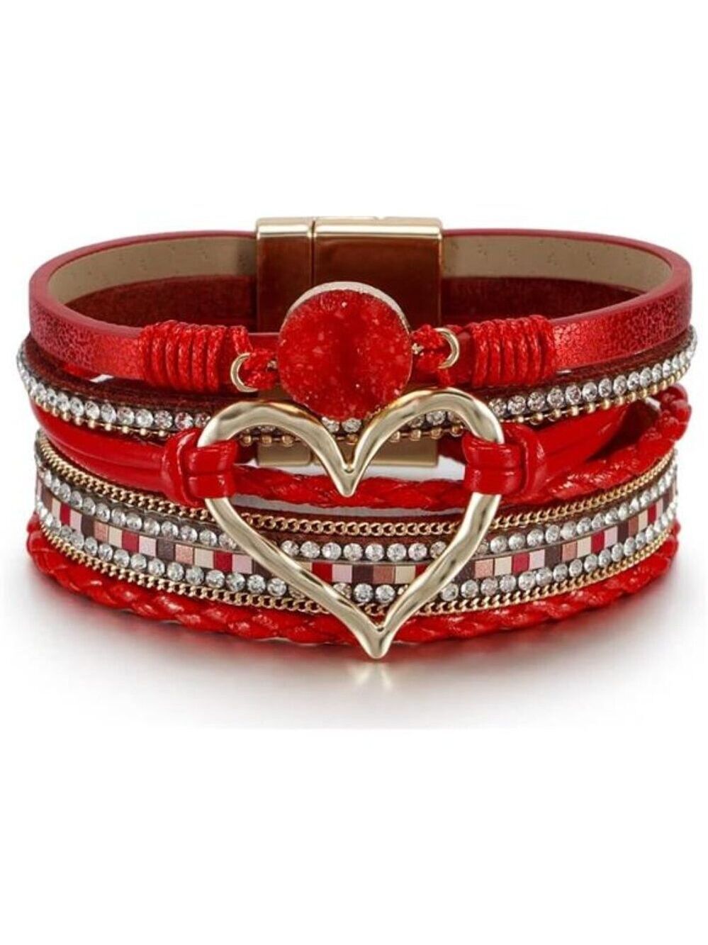 Leopard Leather Wrap Bracelet Women Multi Layer Pearl Crystal Cuff Jewelry Gift